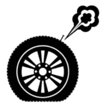 flat tire icon symbol punctured 260nw 2425708479